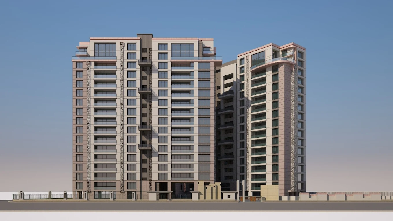 modern residential apartment building with concrete post-tensioned slabs